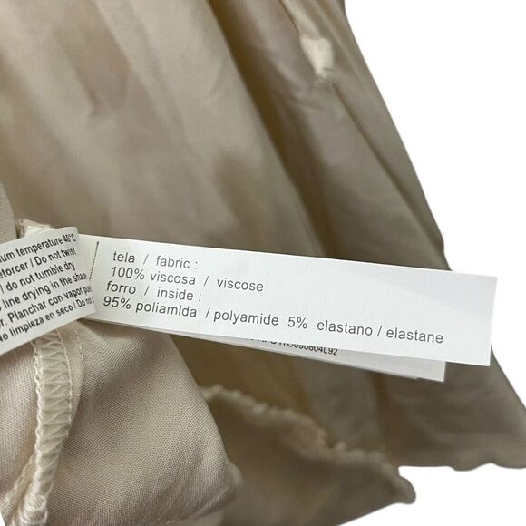 Touche Ruffle Trimmed Slip Blouse Cream Women’s Size Small Viscose Lined - Picture 5 of 7